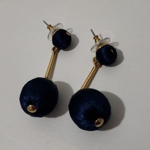 Jcrew hanging Navy and Gold earrings